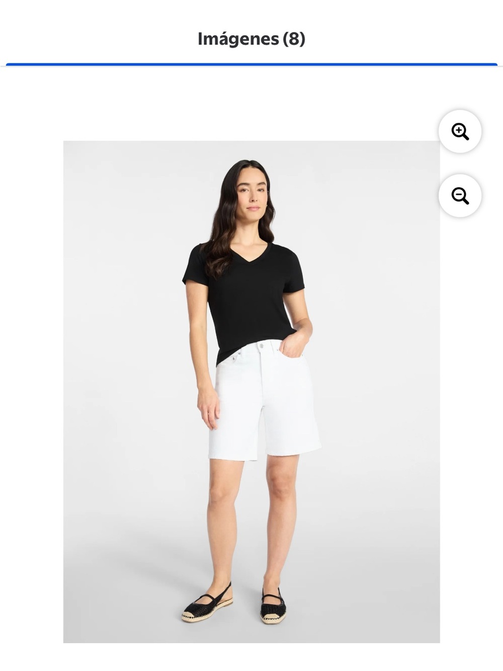 Time and Tru Black V-Neck Short Sleeve Tee